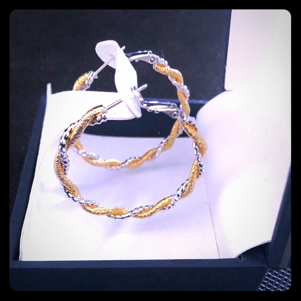 Two toned hoop earrings